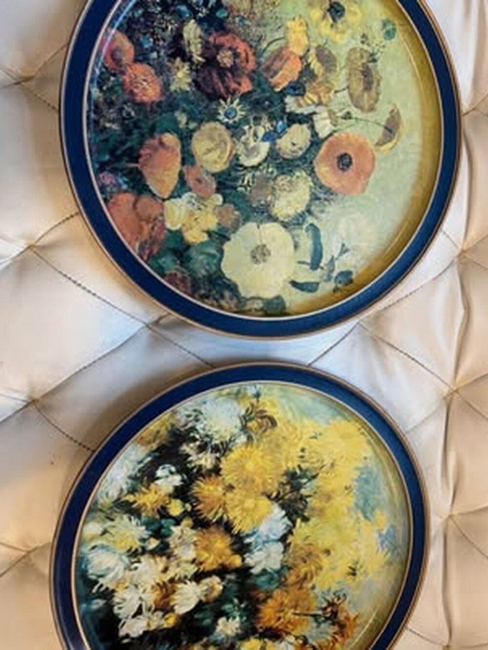 Vintage Sunshine Biscuits Odilon Redon Floral Tins - Set of 2